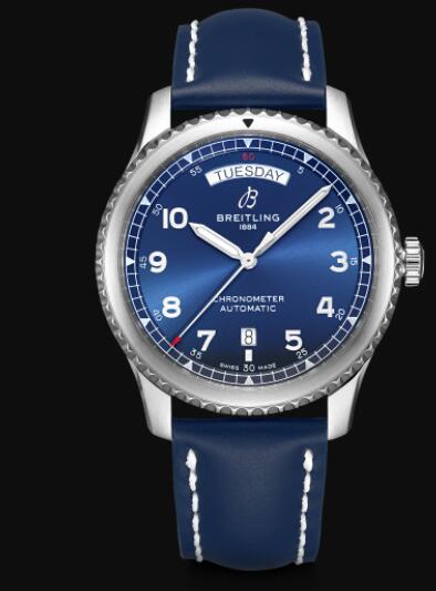 Review Breitling Aviator 8 Automatic Day & Date 41 Stainless Steel - Blue Replica Watch A45330101C1X5