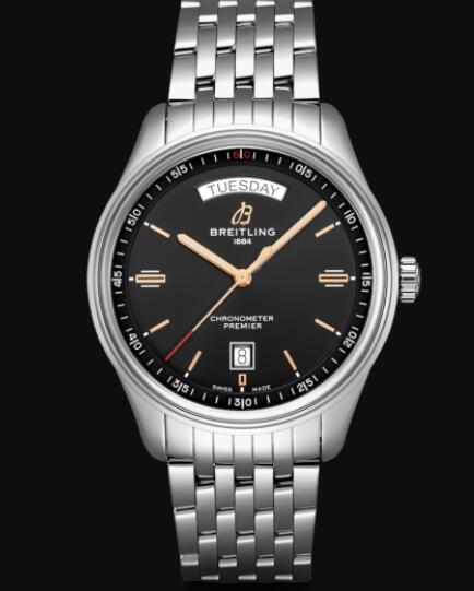 Review Breitling Premier Automatic Day & Date 40 Stainless Steel - Black Replica Watch A45340241B1A1