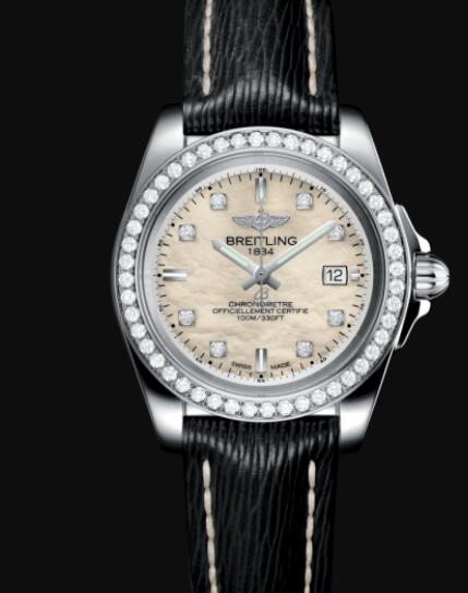Review Replica Breitling Galactic 32 Sleek Stainless Steel - Mother-Of-Pearl Watch A7133053/A801/208X/A14BA.1