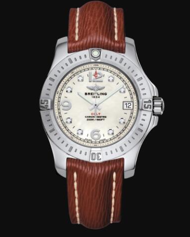 Review Breitling Colt 36 Stainless Steel - Mother-Of-Pearl Replica Watch A74389111A1X1 - Click Image to Close