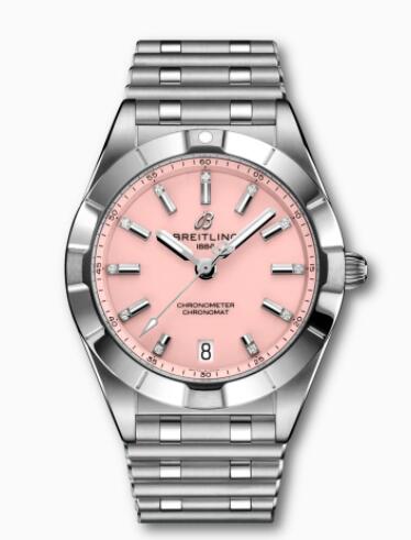 Review Replica Breitling Chronomat 32 Stainless Steel Pink A77310101K1A1 Watch - Click Image to Close