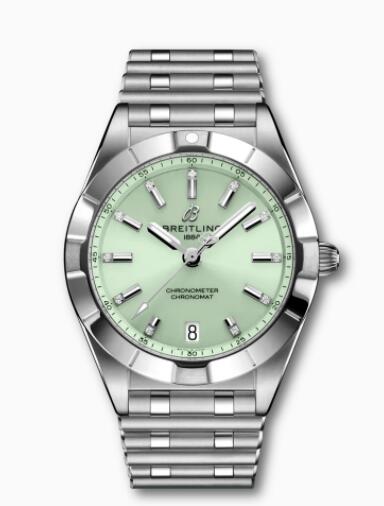 Review Replica Breitling Chronomat 32 Stainless Steel Mint Green A77310101L1A1 Watch - Click Image to Close