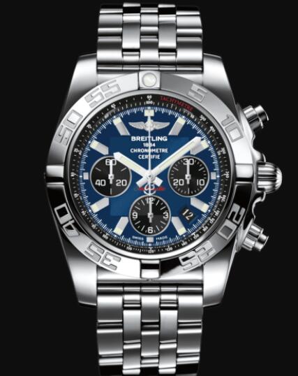 Review Replica Breitling Chronomat 44 Stainless Steel - Blue Watch AB0110121C1A1 - Click Image to Close