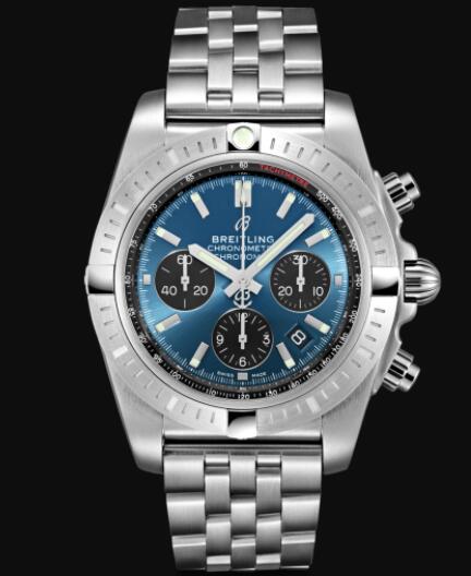 Review Replica Breitling Chronomat B01 Chronograph 44 Stainless Steel - Blue Watch AB0115101C1A1