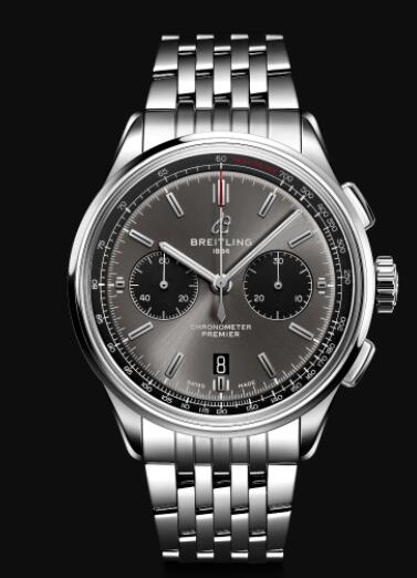 Review Breitling Premier Premier B01 Chronograph 42 - Stainless Steel - Anthracite AB0118221B1A1 swiss movement