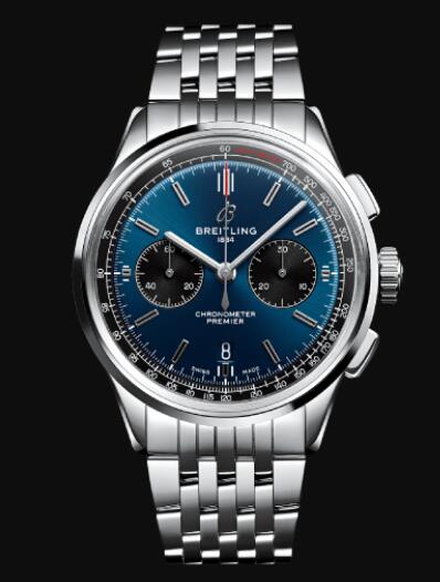 Review Breitling Premier B01 Chronograph 42 Stainless Steel - Blue Replica Watch AB0118221C1A1