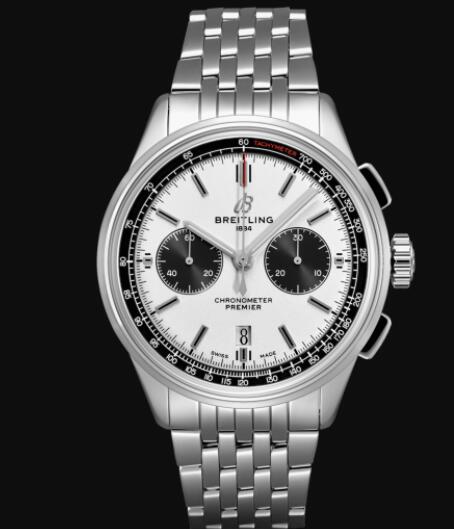 Review Replica Breitling Premier B01 Chronograph 42 Stainless Steel - Silver Watch AB0118221G1A1 - Click Image to Close