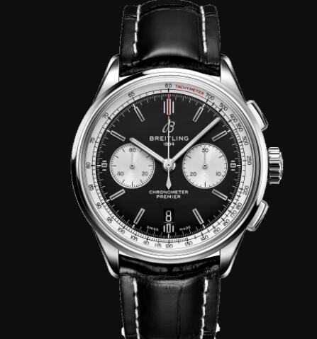 Review Replica Breitling Premier B01 Chronograph 42. Stainless Steel - Black Watch AB0118371B1P1 - Click Image to Close