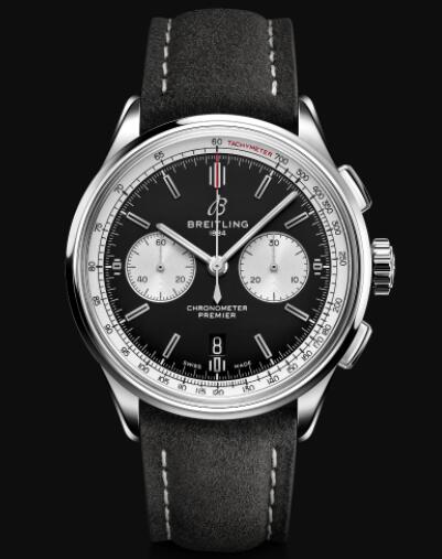 Review Replica Breitling Premier B01 Chronograph 42. Stainless Steel - Black Watch AB0118371B1X2 - Click Image to Close