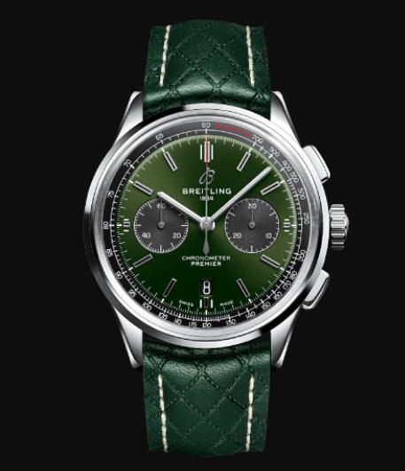 Review Breitling Premier B01 Chronograph 42 Bentley British Racing Green Stainless Steel - Green Replica Watch AB0118A11L1X1