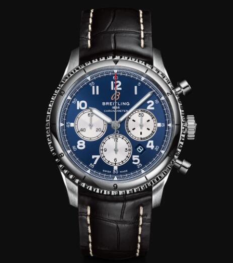 Review Breitling Aviator 8 B01 Chronograph 43 Stainless Steel - Blue Replica Watch AB0119131C1P1 - Click Image to Close