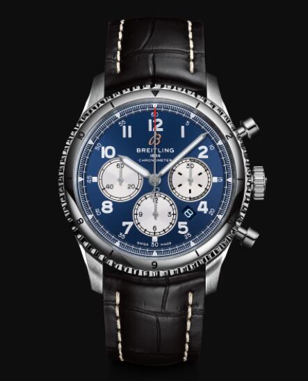 Review Breitling Aviator 8 B01 Chronograph 43 Stainless Steel - Blue Replica Watch AB0119131C1P3 - Click Image to Close