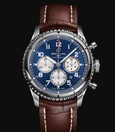 Review Breitling Aviator 8 B01 Chronograph 43 Stainless Steel - Blue Replica Watch AB0119131C1P4