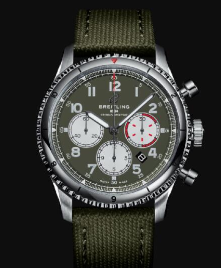Review Breitling Aviator 8 B01 Chronograph 43 Curtiss Warhawk Stainless Steel - Green Replica Watch AB01192A1L1X2 - Click Image to Close