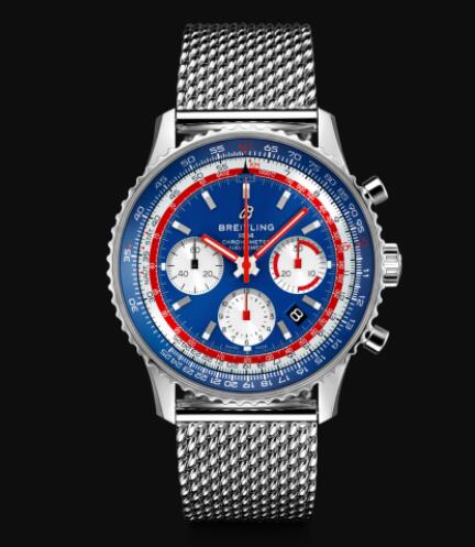 Review Breitling Navitimer 1 B01 Chronograph 43 Pan Am Blue Dial Stainless Steel Men Replica Watch AB01212B1C1A1