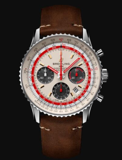 Review Breitling Navitimer B01 Chronograph 43 TWA Stainless Steel - White Replica Watch AB01219A1G1X1 - Click Image to Close