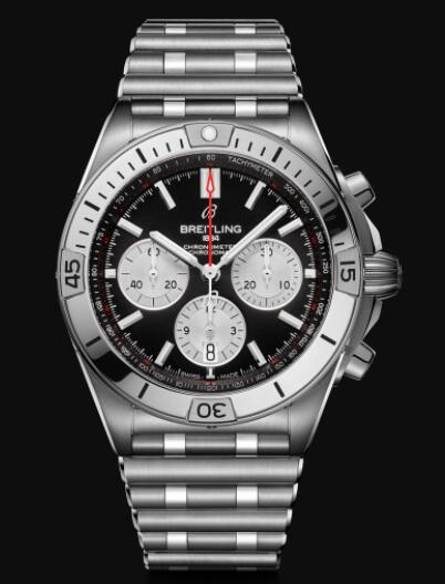 Review Replica Breitling Chronomat B01 42 Stainless Steel - Black Watch AB0134101B1A1 - Click Image to Close