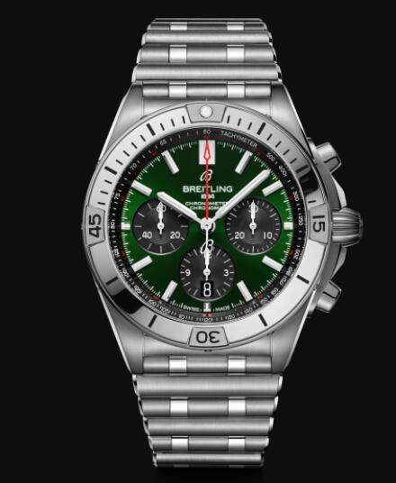Review Replica Breitling Chronomat B01 42 Bentley Stainless Steel - Green Watch AB01343A1L1A1