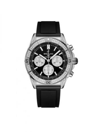 Review Breitling Chronomat B01 42 Stainless Steel - Diamond Black / Rubber Replica Watch AB0134721B1S1 - Click Image to Close