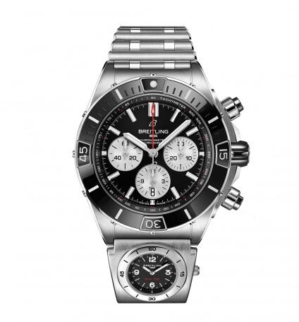 Review Breitling Super Chronomat B01 44 Stainless Steel Black Rouleaux - UTC Replica Watch AB0136251B1A2