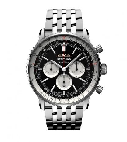Review 2022 Breitling Navitimer B01 Chronograph 46 Stainless Steel Black Bracelet Replica Watch AB0137211B1A1 - Click Image to Close