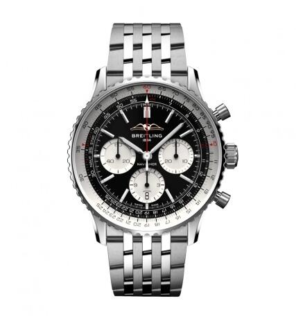 Review 2022 Breitling Navitimer B01 Chronograph 43 Stainless Steel Black Bracelet Replica Watch AB0138211B1A1