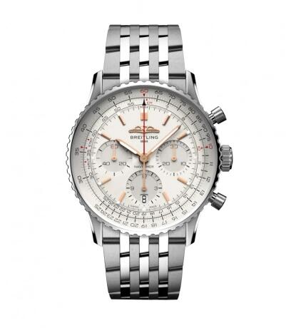 Review 2022 Breitling Navitimer B01 Chronograph 41 Stainless Steel Silver Bracelet Replica Watch AB0139211G1A1