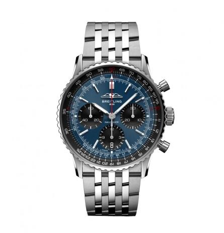Review 2022 Breitling Navitimer B01 Chronograph 41 Stainless Steel Blue Bracelet Replica Watch AB0139241C1A1