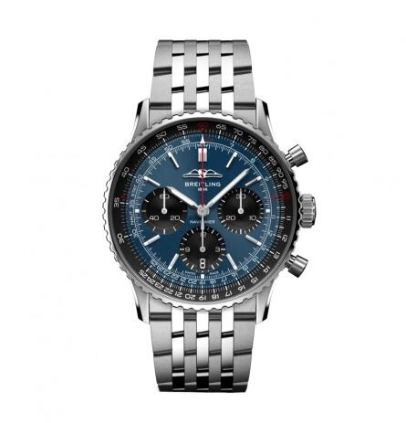 Review 2022 Breitling Navitimer B01 Chronograph 41 Stainless Steel Blue Bracelet Replica Watch AB0139241C1A1 - Click Image to Close