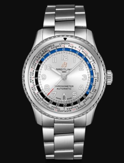 Review Breitling Aviator 8 B35 Automatic Unitime 43 Stainless Steel - Silver Replica Watch AB3521U01G1A1