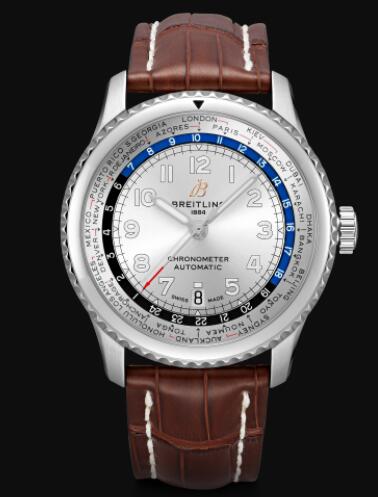 Review Breitling Aviator 8 B35 Automatic Unitime 43 Stainless Steel - Silver Replica Watch AB3521U01G1P3 - Click Image to Close