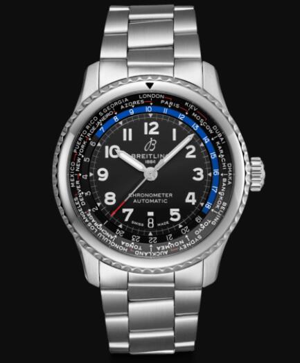 Review Breitling Aviator 8 B35 Automatic Unitime 43 Stainless Steel - Black Replica Watch AB3521U41B1A1