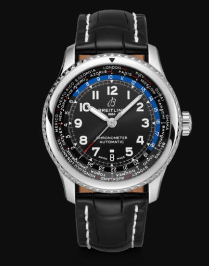 Review Breitling Aviator 8 B35 Automatic Unitime 43 Stainless Steel - Black Replica Watch AB3521U41B1P1 - Click Image to Close