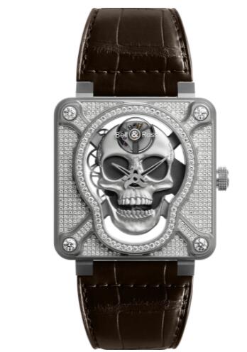 Review Bell and Ross BR 01 Replica Watch BR 01 LAUGHING SKULL FULL DIAMOND BR01-SKULL-SK-FLD
