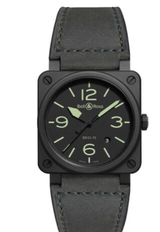 Review Bell and Ross BR 03 Replica Watch BR 03-92 NIGHTLUM BR0392-BL3-CE/SCA - Click Image to Close