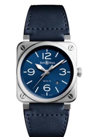 Review Bell and Ross BR 03 Replica Watch BR 03-92 BLUE STEEL BR0392-BLU-ST/SCA - Click Image to Close