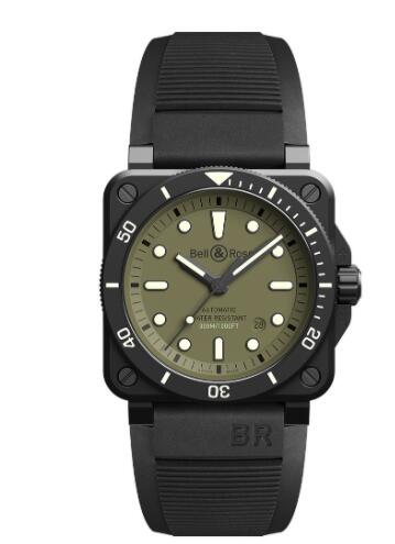 Review Bell and Ross BR 03-92 Diver Replica Watch BR 03-92 DIVER MILITARY BR0392-D-KA-CE/SRB