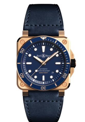 Review Bell and Ross BR 03-92 Diver Replica Watch BR 03-92 DIVER BLUE BRONZE BR0392-D-LU-BR/SCA