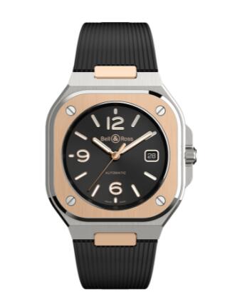 Review Bell and Ross BR 05 Replica Watch BR 05 BLACK STEEL & GOLD BR05A-BL-STPG/SRB