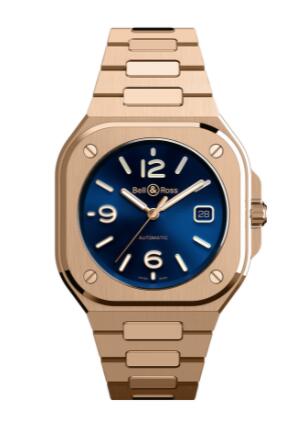 Review Bell and Ross BR 05 Replica Watch BR 05 BLUE GOLD BR05A-BLU-PG/SPG