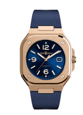 Review Bell and Ross BR 05 Replica Watch BR 05 BLUE GOLD BR05A-BLU-PG/SPG