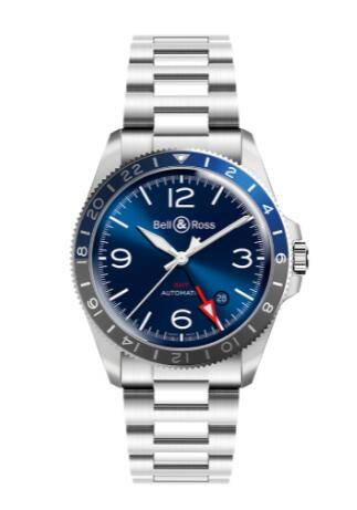 Review Bell and Ross BR V2-93 Replica Watch BR V2-93 GMT BLUE BRV293-BLU-ST/SST - Click Image to Close