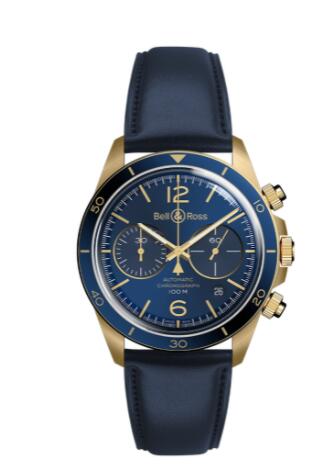 Review Bell and Ross BR V2-94 Replica Watch BR V2-94 AERONAVALE BRONZE BRV294-BLU-BR/SCA