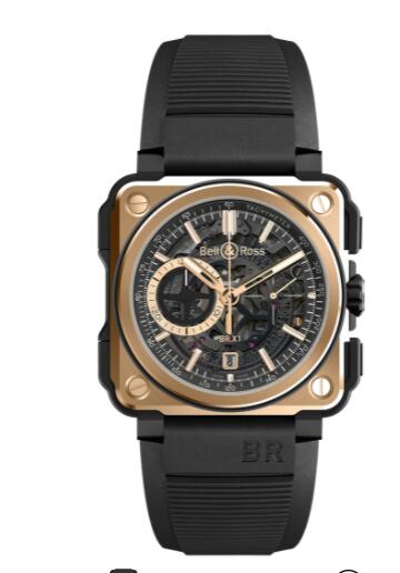 Review Bell and Ross BR X1 Chronograph Replica Watch BR-X1 ROSE GOLD & CERAMIC BRX1-CE-PG - Click Image to Close