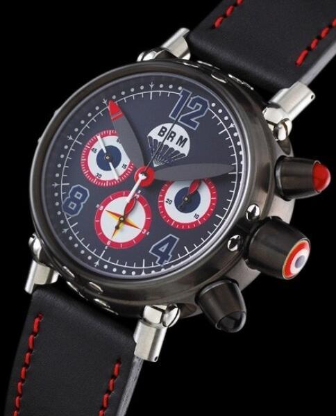 Review Replica B.R.M Bombers Watch Bombers-45-N-FR Black PVD Steel - Leather Bracelet