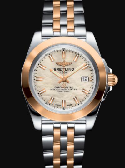 Review Replica Breitling Galactic 32 Sleek Stainless Steel & 18k Rose Gold - Mother-Of-Pearl watch C71330121A1C1