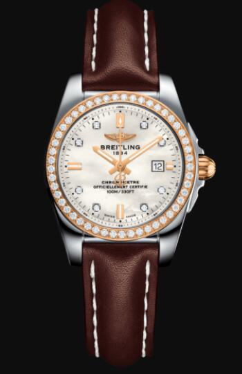 Review Replica Breitling Galactic 29 Sleek Stainless Steel - Mother-Of-Pearl Watch C7234853/A792/484X/A12BA.1 - Click Image to Close