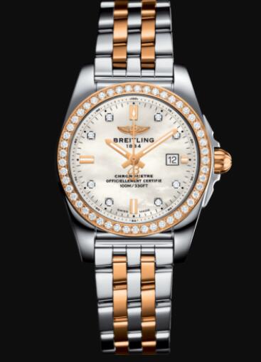Review Replica Breitling Galactic 29 Sleek Stainless Steel - Mother-Of-Pearl Watch C72348531A1C1 - Click Image to Close
