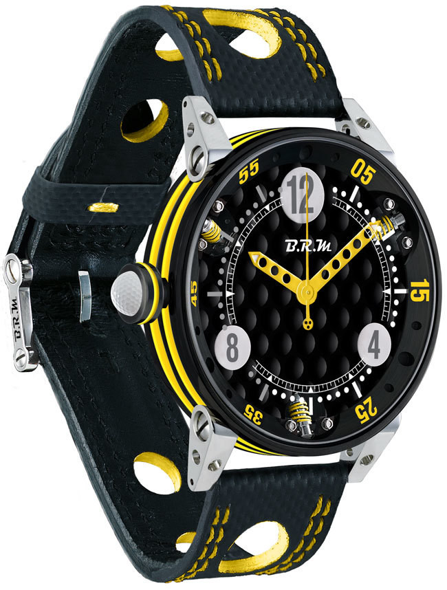 Review Brm Gulf Watch Replica BRM 6-44 Golf Black Dial Yellow GF6-44-SA-N-AJ - Click Image to Close