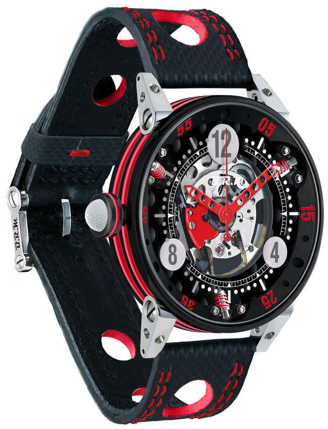 Review Brm Gulf Watch Replica BRM Golf Black Skeleton Dial Red GF6-44-SA-N-SQ-AR - Click Image to Close